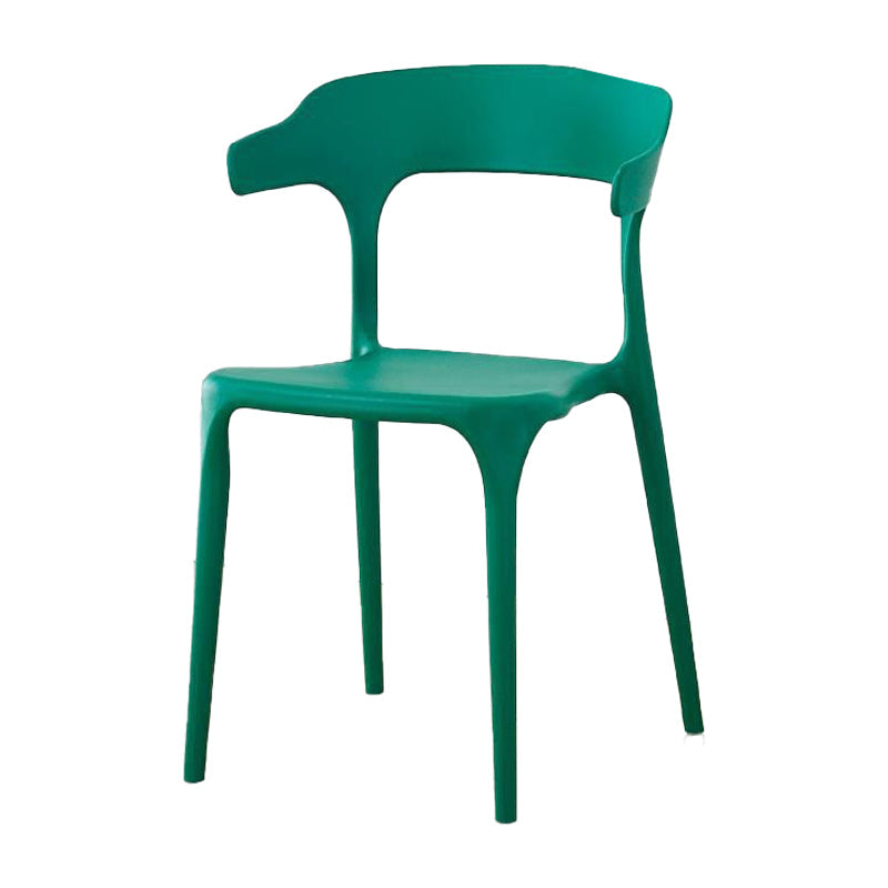 Contemporary Plastic Patio Dining Side Chair Open Back Stacking Side Chair Green 1 Piece Clearhalo 'Dining Chairs' 'Dining Tables & Seating' 'dining_chair' 'furn' 'furn_dining_chair' 'Furniture' 'furniture_dining_chair' 'Kitchen & Dining Furniture' 4863977