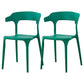 Contemporary Plastic Patio Dining Side Chair Open Back Stacking Side Chair Green 2 Piece Set Clearhalo 'Dining Chairs' 'Dining Tables & Seating' 'dining_chair' 'furn' 'furn_dining_chair' 'Furniture' 'furniture_dining_chair' 'Kitchen & Dining Furniture' 4863978