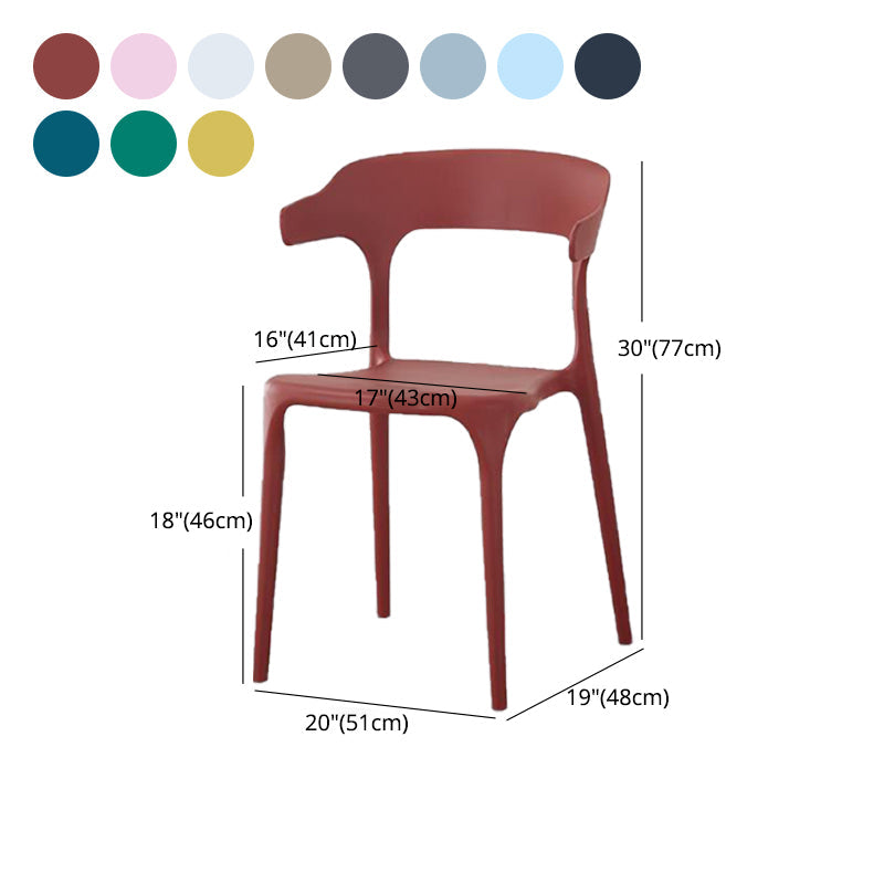 Contemporary Plastic Patio Dining Side Chair Open Back Stacking Side Chair Clearhalo 'Dining Chairs' 'Dining Tables & Seating' 'dining_chair' 'furn' 'furn_dining_chair' 'Furniture' 'furniture_dining_chair' 'Kitchen & Dining Furniture' 4863980