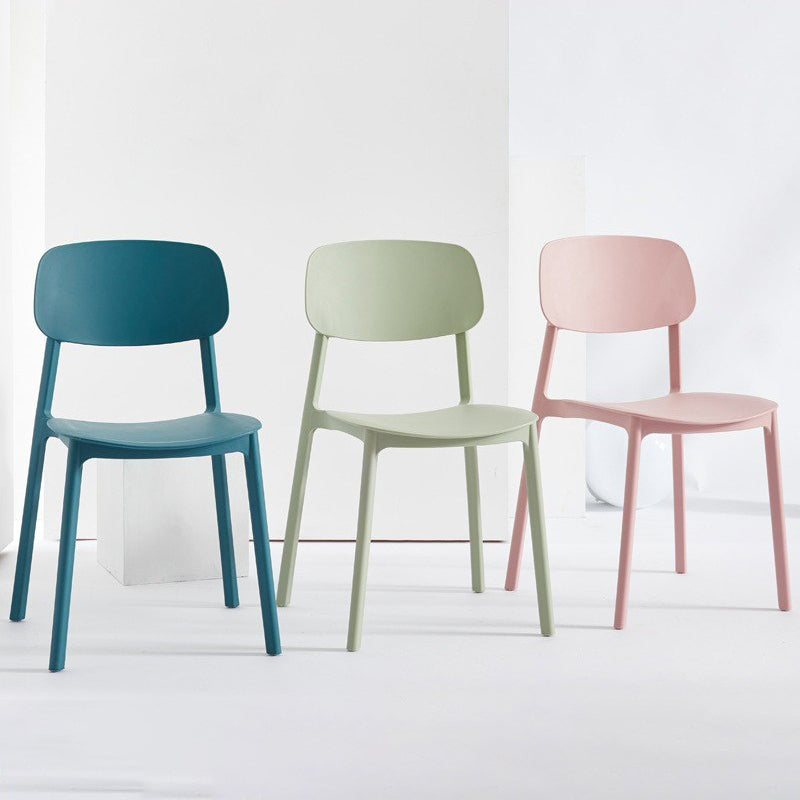 Scandinavian Plastic Patio Dining Side Chair Open Back Stacking Side Chair Clearhalo 'Dining Chairs' 'Dining Tables & Seating' 'dining_chair' 'furn' 'furn_dining_chair' 'Furniture' 'furniture_dining_chair' 'Kitchen & Dining Furniture' 4863981