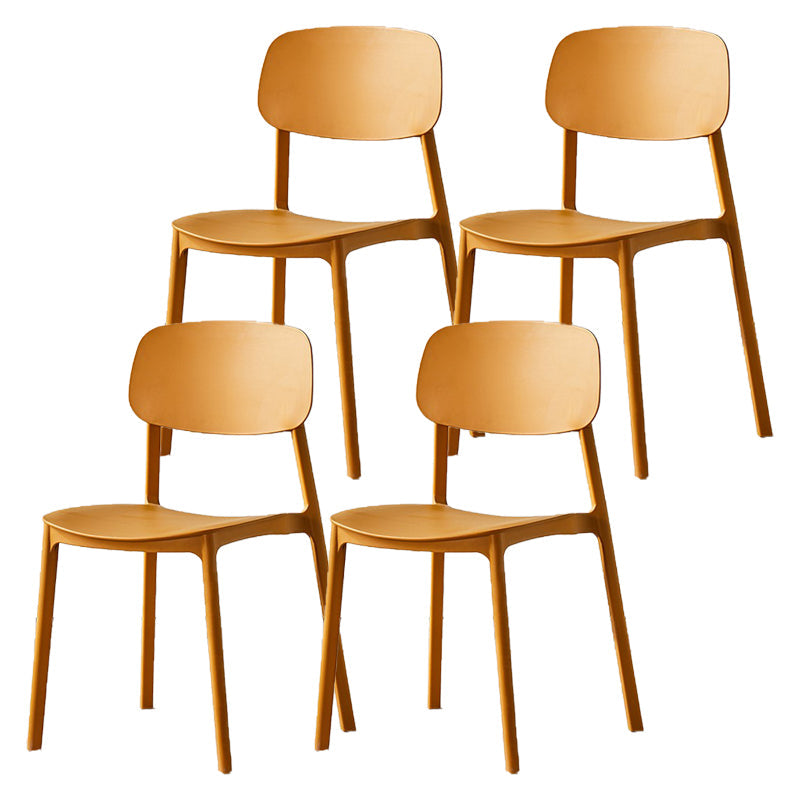 Scandinavian Plastic Patio Dining Side Chair Open Back Stacking Side Chair Ginger 4 Piece Set Clearhalo 'Dining Chairs' 'Dining Tables & Seating' 'dining_chair' 'furn' 'furn_dining_chair' 'Furniture' 'furniture_dining_chair' 'Kitchen & Dining Furniture' 4863984