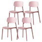 Scandinavian Plastic Patio Dining Side Chair Open Back Stacking Side Chair Pink 4 Piece Set Clearhalo 'Dining Chairs' 'Dining Tables & Seating' 'dining_chair' 'furn' 'furn_dining_chair' 'Furniture' 'furniture_dining_chair' 'Kitchen & Dining Furniture' 4863990