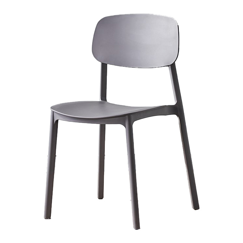 Scandinavian Plastic Patio Dining Side Chair Open Back Stacking Side Chair Grey 1 Piece Clearhalo 'Dining Chairs' 'Dining Tables & Seating' 'dining_chair' 'furn' 'furn_dining_chair' 'Furniture' 'furniture_dining_chair' 'Kitchen & Dining Furniture' 4863991