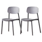 Scandinavian Plastic Patio Dining Side Chair Open Back Stacking Side Chair Grey 2 Piece Set Clearhalo 'Dining Chairs' 'Dining Tables & Seating' 'dining_chair' 'furn' 'furn_dining_chair' 'Furniture' 'furniture_dining_chair' 'Kitchen & Dining Furniture' 4863993