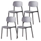 Scandinavian Plastic Patio Dining Side Chair Open Back Stacking Side Chair Grey 4 Piece Set Clearhalo 'Dining Chairs' 'Dining Tables & Seating' 'dining_chair' 'furn' 'furn_dining_chair' 'Furniture' 'furniture_dining_chair' 'Kitchen & Dining Furniture' 4863996
