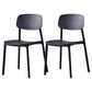 Scandinavian Plastic Patio Dining Side Chair Open Back Stacking Side Chair Black 2 Piece Set Clearhalo 'Dining Chairs' 'Dining Tables & Seating' 'dining_chair' 'furn' 'furn_dining_chair' 'Furniture' 'furniture_dining_chair' 'Kitchen & Dining Furniture' 4864000