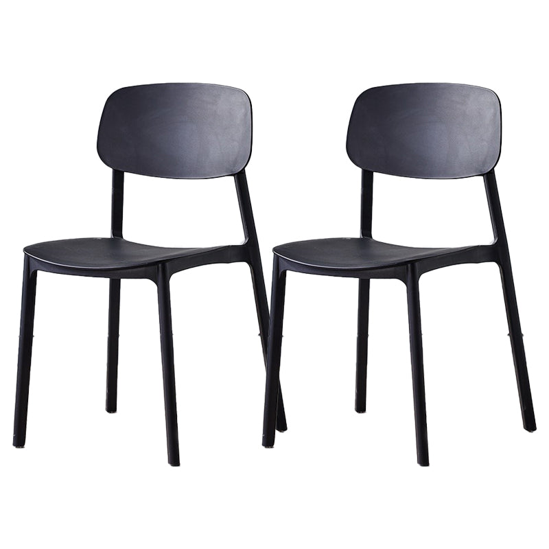 Scandinavian Plastic Patio Dining Side Chair Open Back Stacking Side Chair Black 2 Piece Set Clearhalo 'Dining Chairs' 'Dining Tables & Seating' 'dining_chair' 'furn' 'furn_dining_chair' 'Furniture' 'furniture_dining_chair' 'Kitchen & Dining Furniture' 4864000