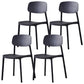 Scandinavian Plastic Patio Dining Side Chair Open Back Stacking Side Chair Black 4 Piece Set Clearhalo 'Dining Chairs' 'Dining Tables & Seating' 'dining_chair' 'furn' 'furn_dining_chair' 'Furniture' 'furniture_dining_chair' 'Kitchen & Dining Furniture' 4864001