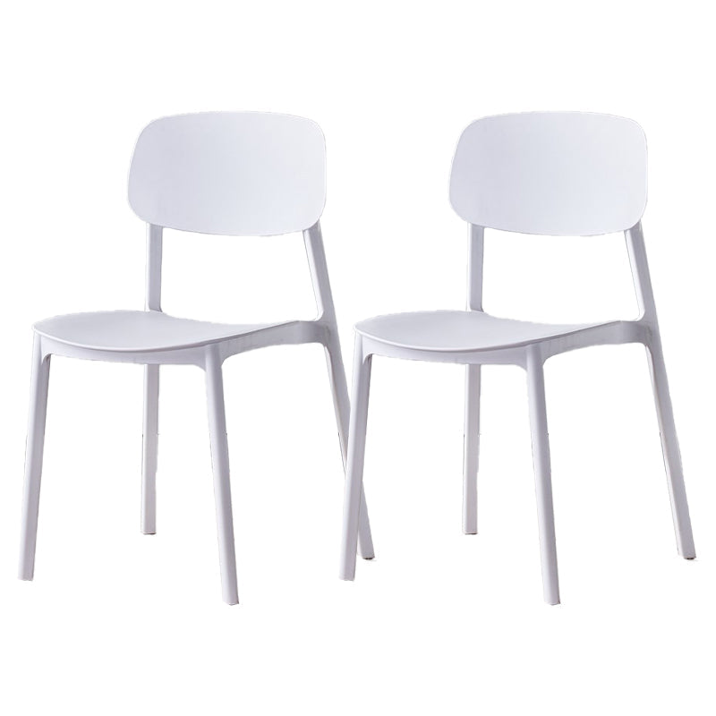 Scandinavian Plastic Patio Dining Side Chair Open Back Stacking Side Chair White 2 Piece Set Clearhalo 'Dining Chairs' 'Dining Tables & Seating' 'dining_chair' 'furn' 'furn_dining_chair' 'Furniture' 'furniture_dining_chair' 'Kitchen & Dining Furniture' 4864006