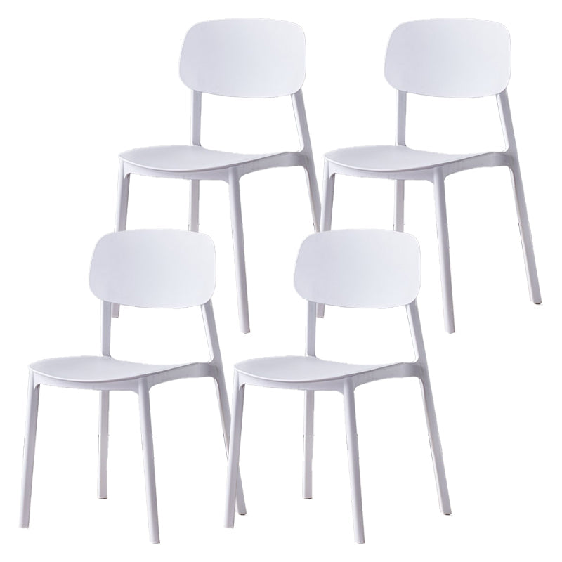 Scandinavian Plastic Patio Dining Side Chair Open Back Stacking Side Chair White 4 Piece Set Clearhalo 'Dining Chairs' 'Dining Tables & Seating' 'dining_chair' 'furn' 'furn_dining_chair' 'Furniture' 'furniture_dining_chair' 'Kitchen & Dining Furniture' 4864007
