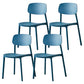 Scandinavian Plastic Patio Dining Side Chair Open Back Stacking Side Chair Blue 4 Piece Set Clearhalo 'Dining Chairs' 'Dining Tables & Seating' 'dining_chair' 'furn' 'furn_dining_chair' 'Furniture' 'furniture_dining_chair' 'Kitchen & Dining Furniture' 4864010
