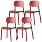 Scandinavian Plastic Patio Dining Side Chair Open Back Stacking Side Chair Red 4 Piece Set Clearhalo 'Dining Chairs' 'Dining Tables & Seating' 'dining_chair' 'furn' 'furn_dining_chair' 'Furniture' 'furniture_dining_chair' 'Kitchen & Dining Furniture' 4864013