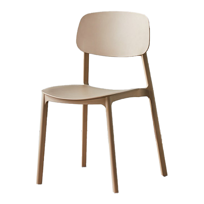 Scandinavian Plastic Patio Dining Side Chair Open Back Stacking Side Chair Camel 1 Piece Clearhalo 'Dining Chairs' 'Dining Tables & Seating' 'dining_chair' 'furn' 'furn_dining_chair' 'Furniture' 'furniture_dining_chair' 'Kitchen & Dining Furniture' 4864014