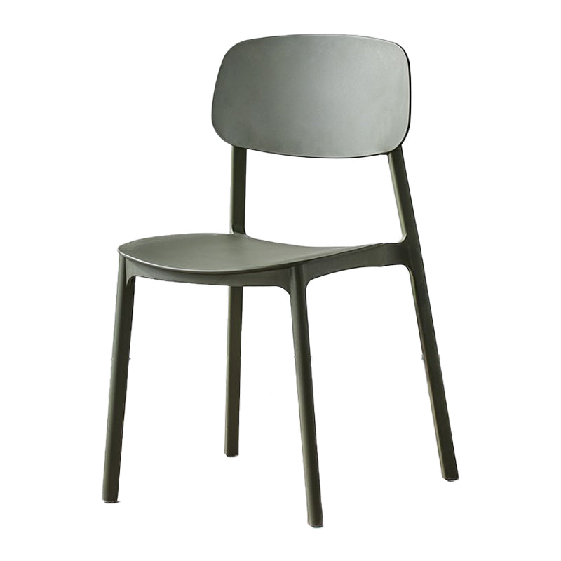 Scandinavian Plastic Patio Dining Side Chair Open Back Stacking Side Chair Army Green 1 Piece Clearhalo 'Dining Chairs' 'Dining Tables & Seating' 'dining_chair' 'furn' 'furn_dining_chair' 'Furniture' 'furniture_dining_chair' 'Kitchen & Dining Furniture' 4864017