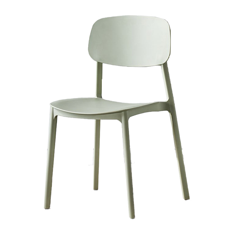 Scandinavian Plastic Patio Dining Side Chair Open Back Stacking Side Chair Light Green 1 Piece Clearhalo 'Dining Chairs' 'Dining Tables & Seating' 'dining_chair' 'furn' 'furn_dining_chair' 'Furniture' 'furniture_dining_chair' 'Kitchen & Dining Furniture' 4864020