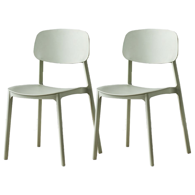 Scandinavian Plastic Patio Dining Side Chair Open Back Stacking Side Chair Light Green 2 Piece Set Clearhalo 'Dining Chairs' 'Dining Tables & Seating' 'dining_chair' 'furn' 'furn_dining_chair' 'Furniture' 'furniture_dining_chair' 'Kitchen & Dining Furniture' 4864021