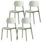 Scandinavian Plastic Patio Dining Side Chair Open Back Stacking Side Chair Light Green 4 Piece Set Clearhalo 'Dining Chairs' 'Dining Tables & Seating' 'dining_chair' 'furn' 'furn_dining_chair' 'Furniture' 'furniture_dining_chair' 'Kitchen & Dining Furniture' 4864022