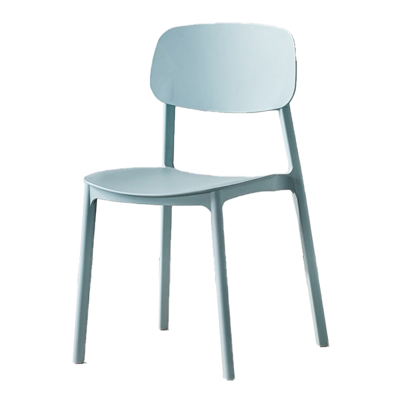 Scandinavian Plastic Patio Dining Side Chair Open Back Stacking Side Chair Sky Blue 1 Piece Clearhalo 'Dining Chairs' 'Dining Tables & Seating' 'dining_chair' 'furn' 'furn_dining_chair' 'Furniture' 'furniture_dining_chair' 'Kitchen & Dining Furniture' 4864023