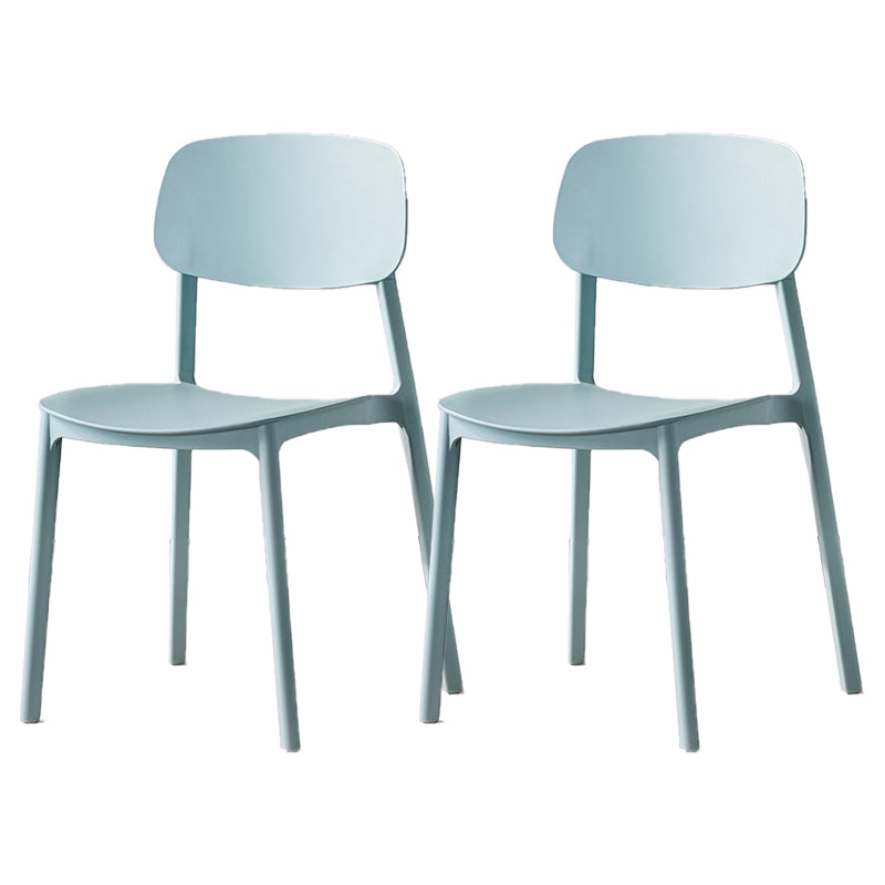 Scandinavian Plastic Patio Dining Side Chair Open Back Stacking Side Chair Sky Blue 2 Piece Set Clearhalo 'Dining Chairs' 'Dining Tables & Seating' 'dining_chair' 'furn' 'furn_dining_chair' 'Furniture' 'furniture_dining_chair' 'Kitchen & Dining Furniture' 4864024
