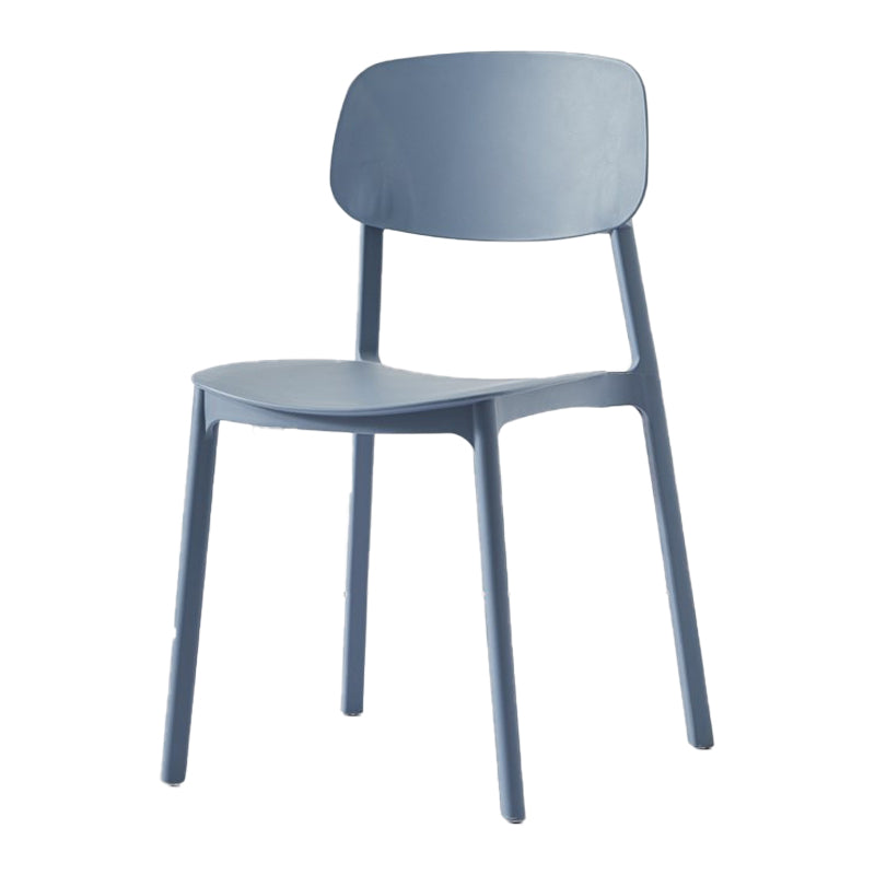 Scandinavian Plastic Patio Dining Side Chair Open Back Stacking Side Chair Gray-Blue 1 Piece Clearhalo 'Dining Chairs' 'Dining Tables & Seating' 'dining_chair' 'furn' 'furn_dining_chair' 'Furniture' 'furniture_dining_chair' 'Kitchen & Dining Furniture' 4864026