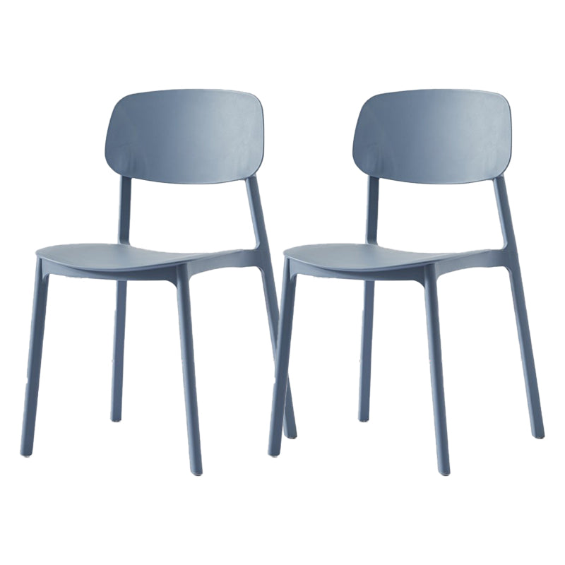 Scandinavian Plastic Patio Dining Side Chair Open Back Stacking Side Chair Gray-Blue 2 Piece Set Clearhalo 'Dining Chairs' 'Dining Tables & Seating' 'dining_chair' 'furn' 'furn_dining_chair' 'Furniture' 'furniture_dining_chair' 'Kitchen & Dining Furniture' 4864027