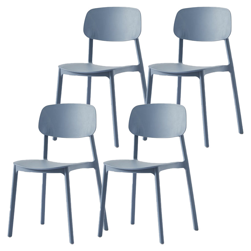 Scandinavian Plastic Patio Dining Side Chair Open Back Stacking Side Chair Gray-Blue 4 Piece Set Clearhalo 'Dining Chairs' 'Dining Tables & Seating' 'dining_chair' 'furn' 'furn_dining_chair' 'Furniture' 'furniture_dining_chair' 'Kitchen & Dining Furniture' 4864028