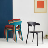 Contemporary Plastic Home Dining Side Chair Open Back Stacking Side Chair Clearhalo 'Dining Chairs' 'Dining Tables & Seating' 'dining_chair' 'furn' 'furn_dining_chair' 'Furniture' 'furniture_dining_chair' 'Kitchen & Dining Furniture' 4864034