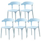 Contemporary Plastic Home Dining Side Chair Open Back Stacking Side Chair Light Blue 5 Piece Set Clearhalo 'Dining Chairs' 'Dining Tables & Seating' 'dining_chair' 'furn' 'furn_dining_chair' 'Furniture' 'furniture_dining_chair' 'Kitchen & Dining Furniture' 4864037