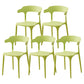 Contemporary Plastic Home Dining Side Chair Open Back Stacking Side Chair Light Green 5 Piece Set Clearhalo 'Dining Chairs' 'Dining Tables & Seating' 'dining_chair' 'furn' 'furn_dining_chair' 'Furniture' 'furniture_dining_chair' 'Kitchen & Dining Furniture' 4864043