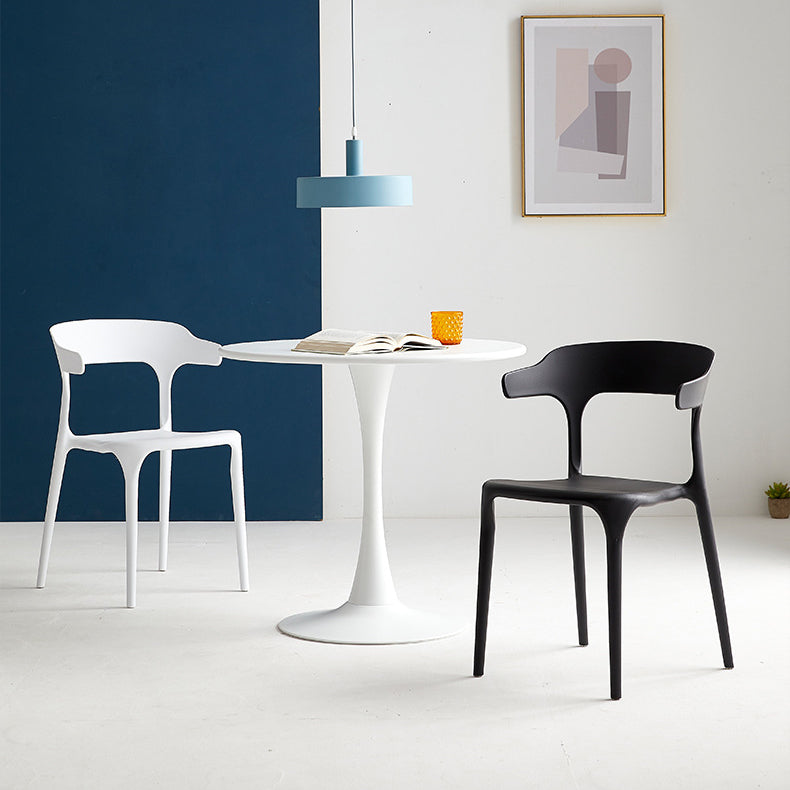 Contemporary Plastic Home Dining Side Chair Open Back Stacking Side Chair Clearhalo 'Dining Chairs' 'Dining Tables & Seating' 'dining_chair' 'furn' 'furn_dining_chair' 'Furniture' 'furniture_dining_chair' 'Kitchen & Dining Furniture' 4864045