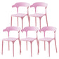 Contemporary Plastic Home Dining Side Chair Open Back Stacking Side Chair Pink 5 Piece Set Clearhalo 'Dining Chairs' 'Dining Tables & Seating' 'dining_chair' 'furn' 'furn_dining_chair' 'Furniture' 'furniture_dining_chair' 'Kitchen & Dining Furniture' 4864046
