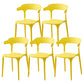 Contemporary Plastic Home Dining Side Chair Open Back Stacking Side Chair Yellow 5 Piece Set Clearhalo 'Dining Chairs' 'Dining Tables & Seating' 'dining_chair' 'furn' 'furn_dining_chair' 'Furniture' 'furniture_dining_chair' 'Kitchen & Dining Furniture' 4864051