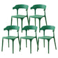 Contemporary Plastic Home Dining Side Chair Open Back Stacking Side Chair Dark Green 5 Piece Set Clearhalo 'Dining Chairs' 'Dining Tables & Seating' 'dining_chair' 'furn' 'furn_dining_chair' 'Furniture' 'furniture_dining_chair' 'Kitchen & Dining Furniture' 4864053