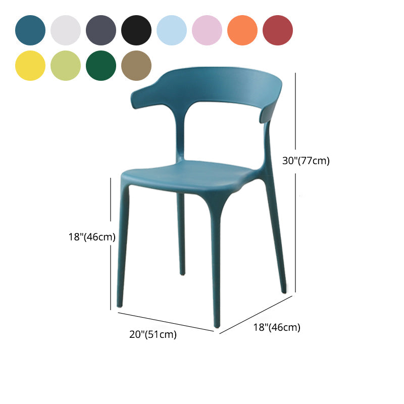 Contemporary Plastic Home Dining Side Chair Open Back Stacking Side Chair Clearhalo 'Dining Chairs' 'Dining Tables & Seating' 'dining_chair' 'furn' 'furn_dining_chair' 'Furniture' 'furniture_dining_chair' 'Kitchen & Dining Furniture' 4864054