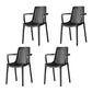 Contemporary Style Stackable Chairs Dining Plastic Arm Chair for Kitchen Black 4 Piece Set Clearhalo 'Dining Chairs' 'Dining Tables & Seating' 'dining_chair' 'furn' 'furn_dining_chair' 'Furniture' 'furniture_dining_chair' 'Kitchen & Dining Furniture' 4864056