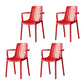 Contemporary Style Stackable Chairs Dining Plastic Arm Chair for Kitchen Red 4 Piece Set Clearhalo 'Dining Chairs' 'Dining Tables & Seating' 'dining_chair' 'furn' 'furn_dining_chair' 'Furniture' 'furniture_dining_chair' 'Kitchen & Dining Furniture' 4864057