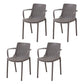 Contemporary Style Stackable Chairs Dining Plastic Arm Chair for Kitchen Grey 4 Piece Set Clearhalo 'Dining Chairs' 'Dining Tables & Seating' 'dining_chair' 'furn' 'furn_dining_chair' 'Furniture' 'furniture_dining_chair' 'Kitchen & Dining Furniture' 4864059