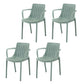 Contemporary Style Stackable Chairs Dining Plastic Arm Chair for Kitchen Gray-Green 4 Piece Set Clearhalo 'Dining Chairs' 'Dining Tables & Seating' 'dining_chair' 'furn' 'furn_dining_chair' 'Furniture' 'furniture_dining_chair' 'Kitchen & Dining Furniture' 4864065