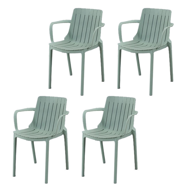 Contemporary Style Stackable Chairs Dining Plastic Arm Chair for Kitchen Gray-Green 4 Piece Set Clearhalo 'Dining Chairs' 'Dining Tables & Seating' 'dining_chair' 'furn' 'furn_dining_chair' 'Furniture' 'furniture_dining_chair' 'Kitchen & Dining Furniture' 4864065