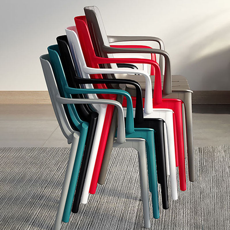 Contemporary Style Stackable Chairs Dining Plastic Arm Chair for Kitchen Clearhalo 'Dining Chairs' 'Dining Tables & Seating' 'dining_chair' 'furn' 'furn_dining_chair' 'Furniture' 'furniture_dining_chair' 'Kitchen & Dining Furniture' 4864071