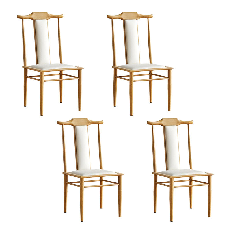 Traditional Style Dining Chair Armless Chairs with Wooden Legs for Kitchen Off-White 4 Piece Set Clearhalo 'Dining Chairs' 'Dining Tables & Seating' 'dining_chair' 'furn' 'furn_dining_chair' 'Furniture' 'furniture_dining_chair' 'Kitchen & Dining Furniture' 4864074