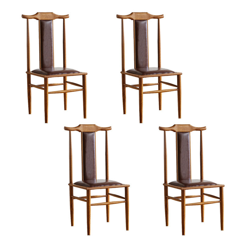 Traditional Style Dining Chair Armless Chairs with Wooden Legs for Kitchen Brown 4 Piece Set Clearhalo 'Dining Chairs' 'Dining Tables & Seating' 'dining_chair' 'furn' 'furn_dining_chair' 'Furniture' 'furniture_dining_chair' 'Kitchen & Dining Furniture' 4864075