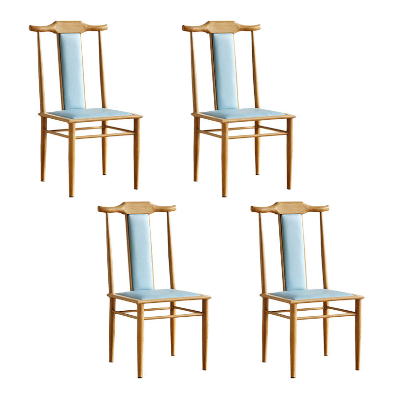 Traditional Style Dining Chair Armless Chairs with Wooden Legs for Kitchen Blue 4 Piece Set Clearhalo 'Dining Chairs' 'Dining Tables & Seating' 'dining_chair' 'furn' 'furn_dining_chair' 'Furniture' 'furniture_dining_chair' 'Kitchen & Dining Furniture' 4864080