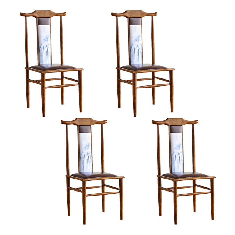 Traditional Style Dining Chair Armless Chairs with Wooden Legs for Kitchen Coffee 4 Piece Set Clearhalo 'Dining Chairs' 'Dining Tables & Seating' 'dining_chair' 'furn' 'furn_dining_chair' 'Furniture' 'furniture_dining_chair' 'Kitchen & Dining Furniture' 4864082