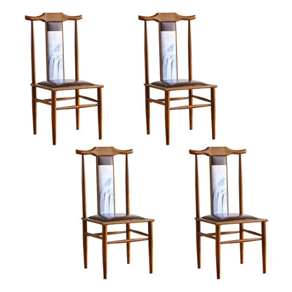 Traditional Style Dining Chair Armless Chairs with Wooden Legs for Kitchen Coffee 4 Piece Set Clearhalo 'Dining Chairs' 'Dining Tables & Seating' 'dining_chair' 'furn' 'furn_dining_chair' 'Furniture' 'furniture_dining_chair' 'Kitchen & Dining Furniture' 4864082
