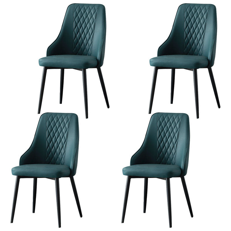 Modern Dining Parsons Chair Armless Chair with Metal Legs for Kitchen Green 4 Piece Set Clearhalo 'Dining Chairs' 'Dining Tables & Seating' 'dining_chair' 'furn' 'furn_dining_chair' 'Furniture' 'furniture_dining_chair' 'Kitchen & Dining Furniture' 4864114