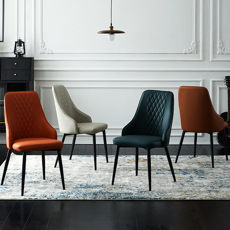 Modern Dining Parsons Chair Armless Chair with Metal Legs for Kitchen Clearhalo 'Dining Chairs' 'Dining Tables & Seating' 'dining_chair' 'furn' 'furn_dining_chair' 'Furniture' 'furniture_dining_chair' 'Kitchen & Dining Furniture' 4864127