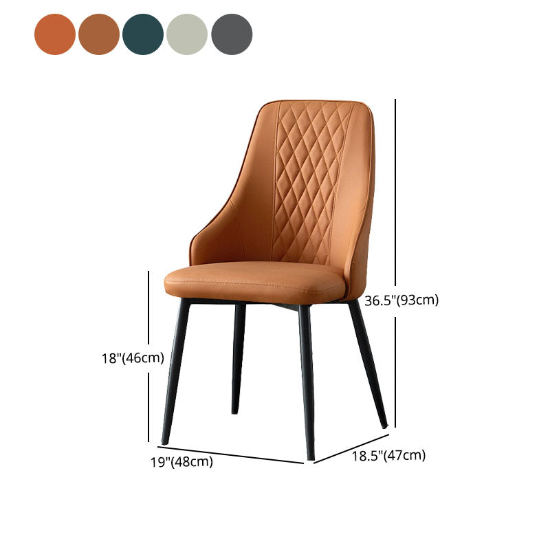 Modern Dining Parsons Chair Armless Chair with Metal Legs for Kitchen Clearhalo 'Dining Chairs' 'Dining Tables & Seating' 'dining_chair' 'furn' 'furn_dining_chair' 'Furniture' 'furniture_dining_chair' 'Kitchen & Dining Furniture' 4864128