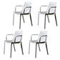 Contemporary Style Stackable Chairs Dining Arm Chairs with Plastic Legs White 4 Piece Set Clearhalo 'Dining Chairs' 'Dining Tables & Seating' 'dining_chair' 'furn' 'furn_dining_chair' 'Furniture' 'furniture_dining_chair' 'Kitchen & Dining Furniture' 4864152