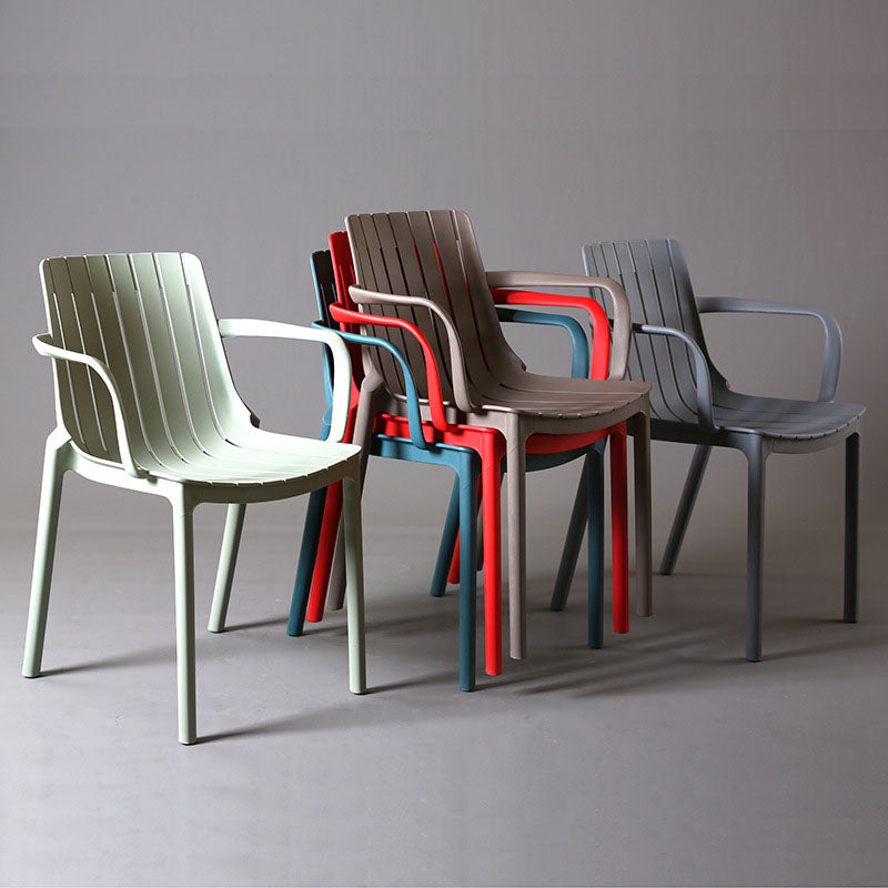 Contemporary Style Stackable Chairs Dining Arm Chairs with Plastic Legs Clearhalo 'Dining Chairs' 'Dining Tables & Seating' 'dining_chair' 'furn' 'furn_dining_chair' 'Furniture' 'furniture_dining_chair' 'Kitchen & Dining Furniture' 4864153